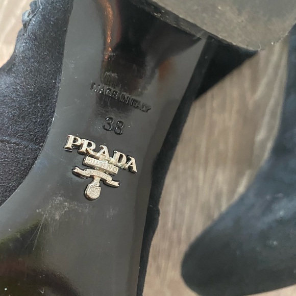 Prada Over the Knee Suede Black Boot - Picture 7 of 9